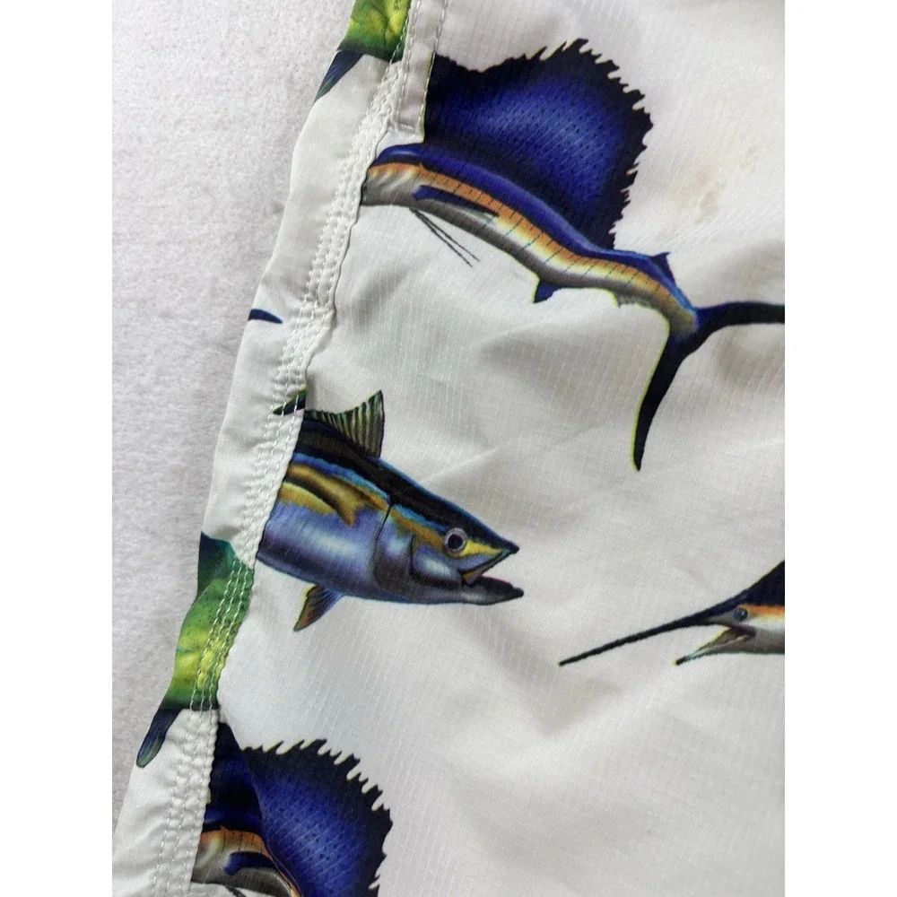 UZZI‎ Fish Billfish Men's Med (32x8) Swimsuit Swim Shorts Trunks Swimwear